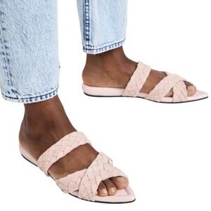 Rag &‎ Bone Pink Woven Slide Sandals Flat Mule Shoes Size 7.5
